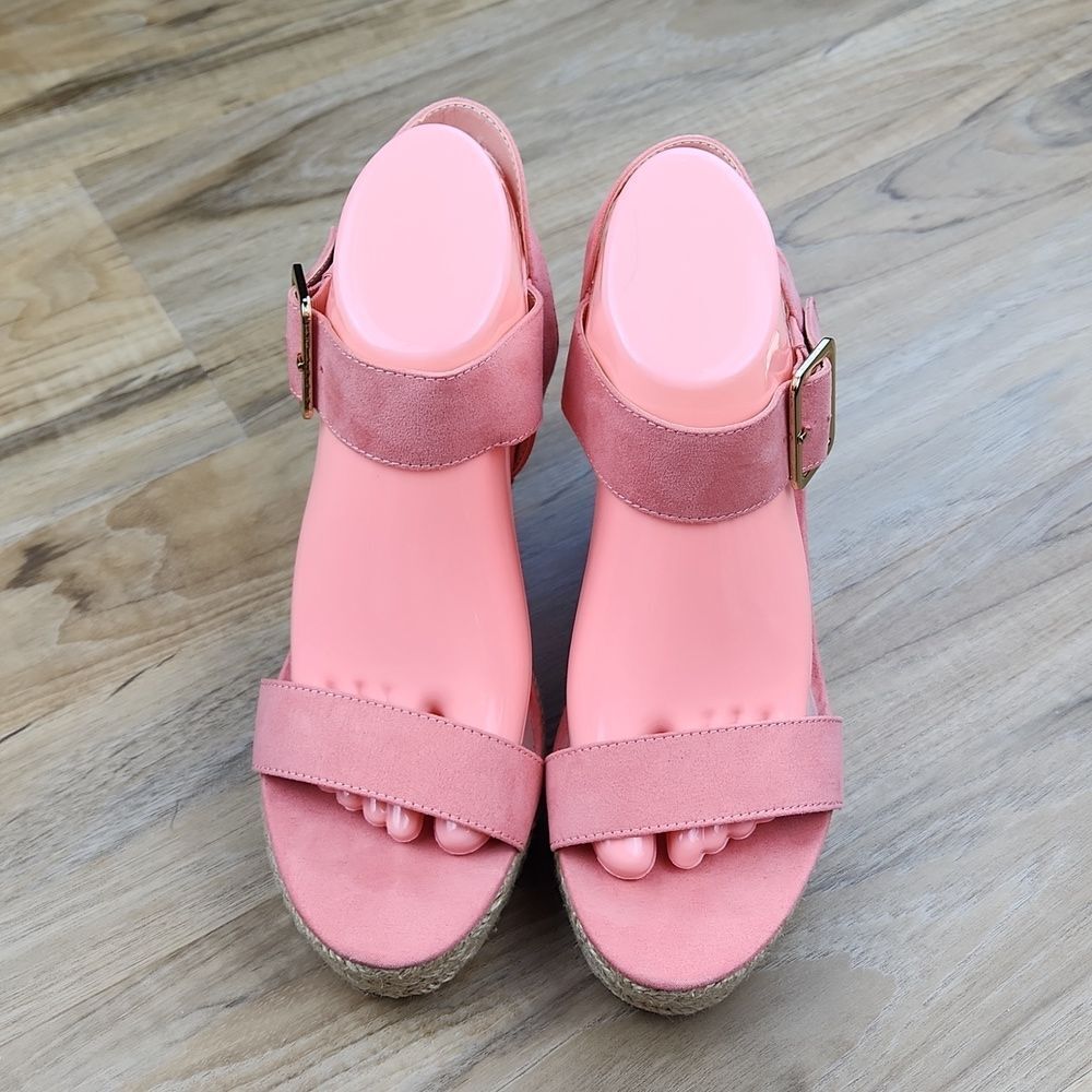 🔸️Madden Coral Vail Buckle Strap Espadrille Wedge Heels Size 8.5 - Picture 4 of 12